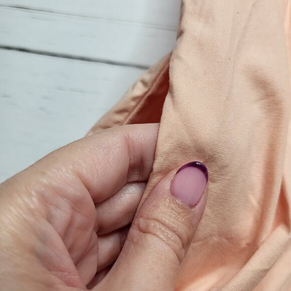 Charlie Holiday Marny Puff Sleeve Tiered Midi Dress Cotton Blush Peach Small 4 - Picture 9 of 11